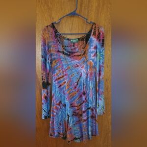 Kathmandu Imports Tie Dye Tunic Top Dress Sz Small